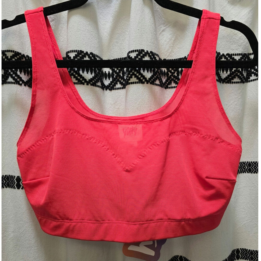 NWT Yitty Mesh Me Smoothing‎ Midi Bralette hot pink mesh shapeware size large